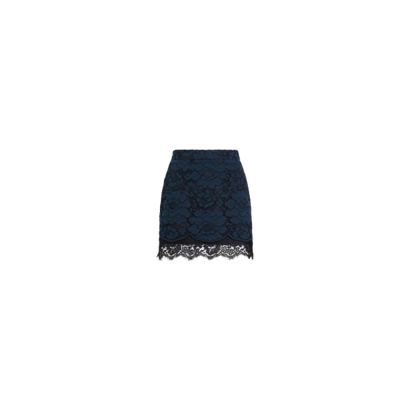 Patou Eco-friendly cotton blend lace iconic mini skirt in Deep Sea Blue
