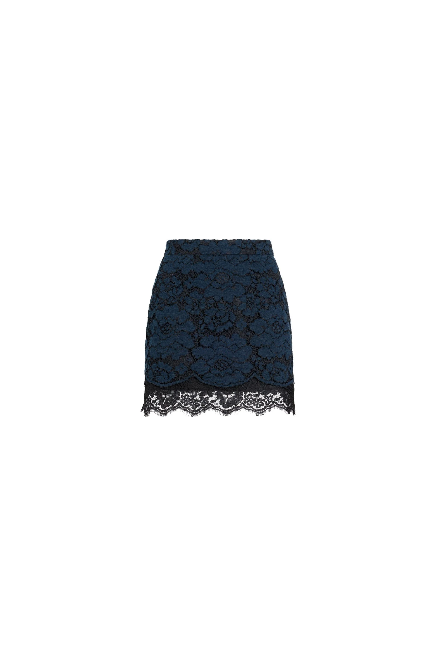 Patou Eco-friendly cotton blend lace iconic mini skirt in Deep Sea Blue | Skirts | Coveti Patou Eco-friendly cotton blend lace iconic mini skirt in Deep Sea Blue