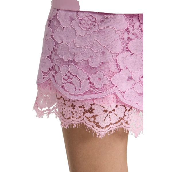 Eco-friendly cotton blend lace iconic mini skirt in Pink Parfait - Image 4