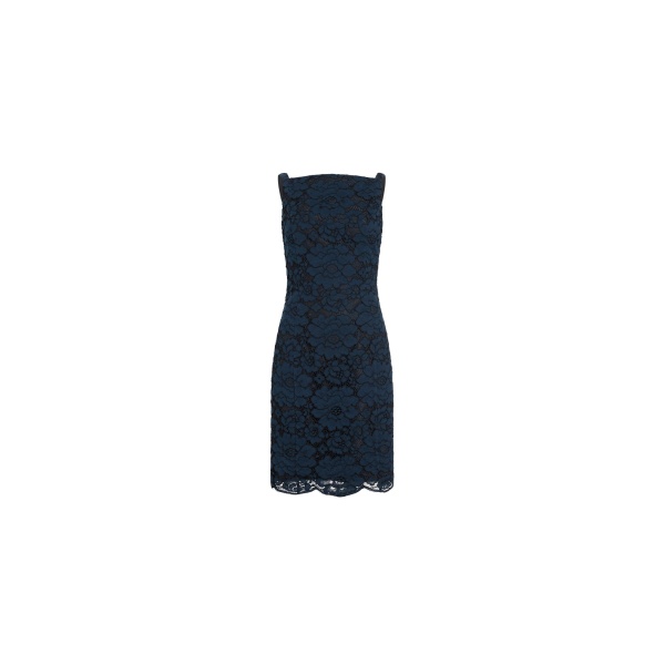 Patou Eco-friendly cotton blend midi sheath dress in Deep Sea Blue