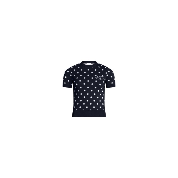 Patou Eco-friendly cotton blend polka dot t-shirt in Meteorite Blue