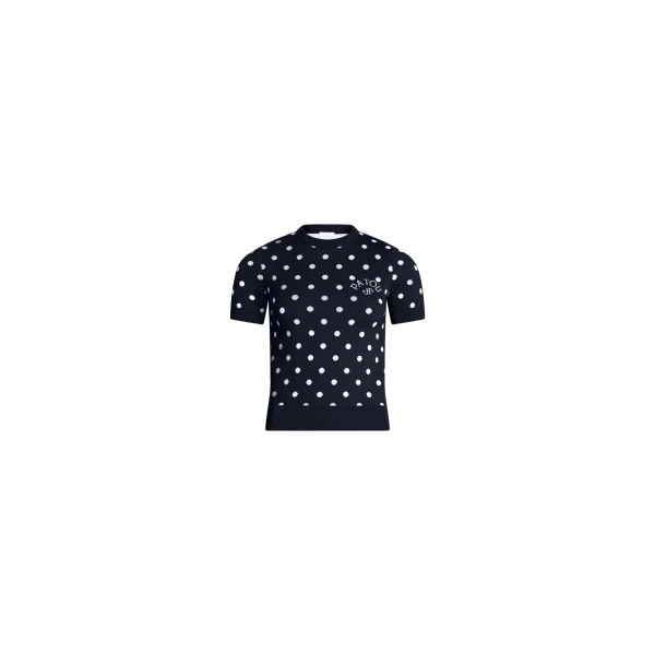 Patou Eco-friendly cotton blend polka dot t-shirt in Meteorite Blue