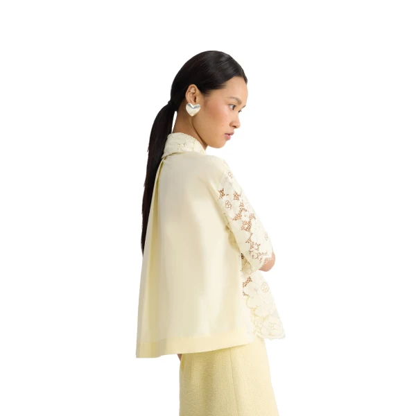 Eco-friendly cotton blend short-sleeved shirt in Lemonade - Image 5