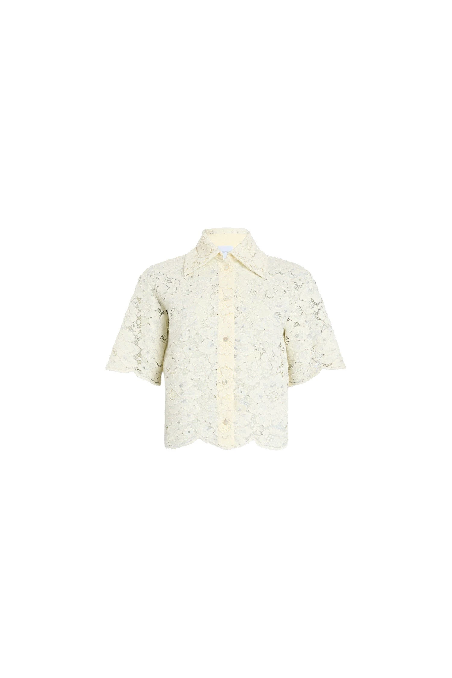 Patou Eco-friendly cotton blend short-sleeved shirt in Lemonade | Tops | Coveti Patou Eco-friendly cotton blend short-sleeved shirt in Lemonade