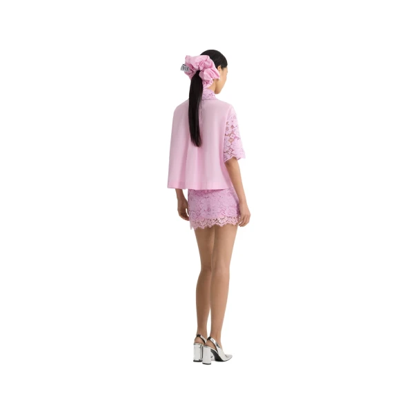 Eco-friendly cotton blend short-sleeved shirt in Pink Parfait - Image 3