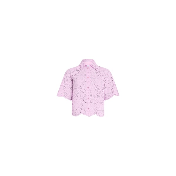 Patou Eco-friendly cotton blend short-sleeved shirt in Pink Parfait
