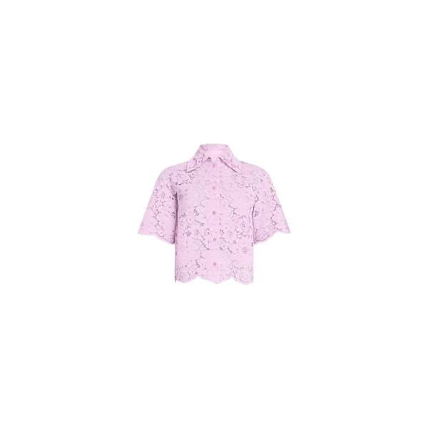 Patou Eco-friendly cotton blend short-sleeved shirt in Pink Parfait