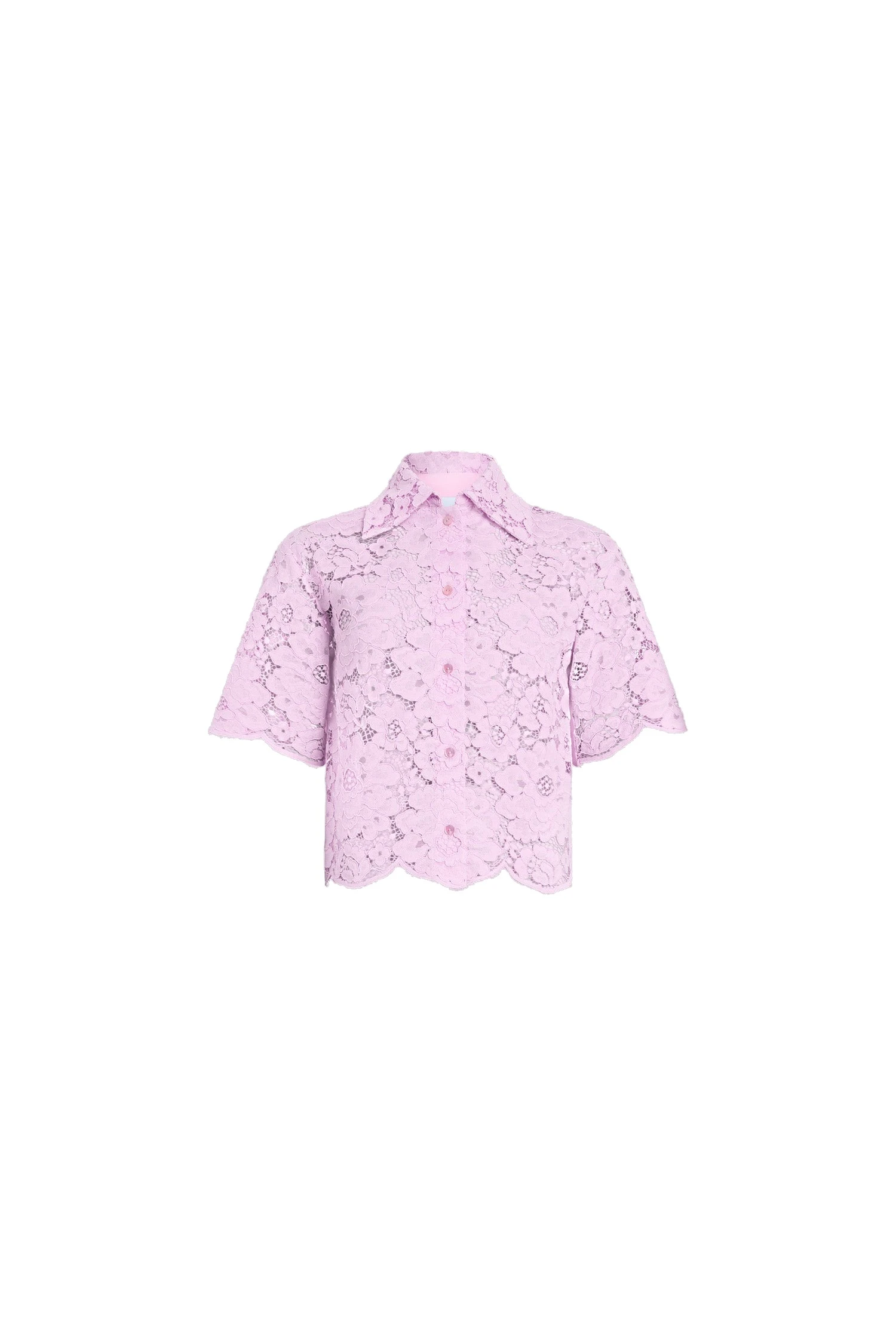Patou Eco-friendly cotton blend short-sleeved shirt | Coveti Patou Eco-friendly cotton blend short-sleeved shirt in Pink Parfait