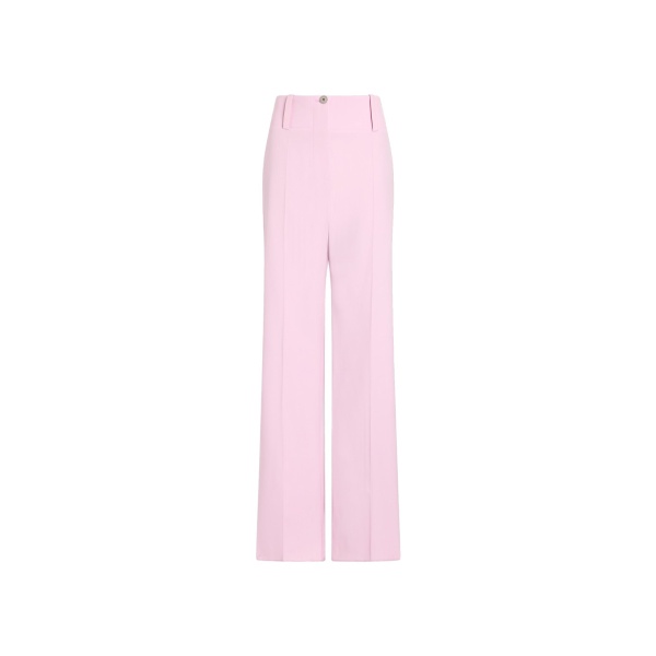 Patou Eco-friendly wool wide straight leg trousers in Orchid Ice