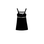 Patou Embellished bow neckline mini dress in Black cotton velvet
