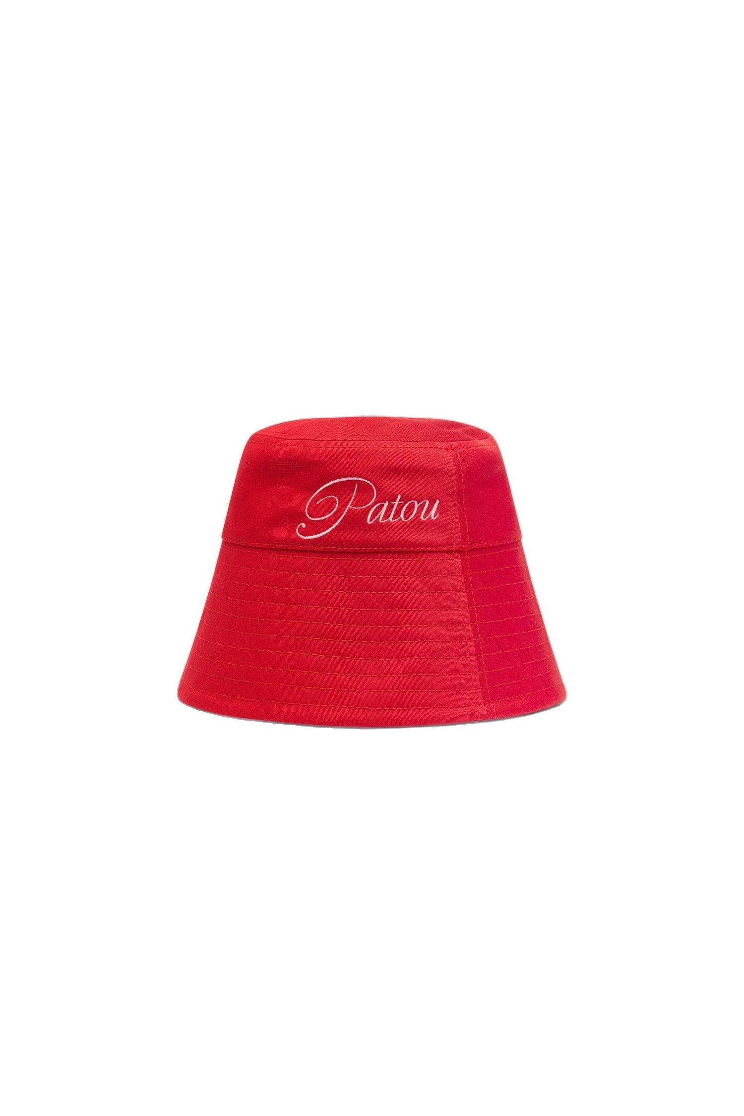 Patou Embroidered Patou logo bucket hat in Lipstick Red cotton | Accessories | Coveti Patou Embroidered Patou logo bucket hat in Lipstick Red cotton