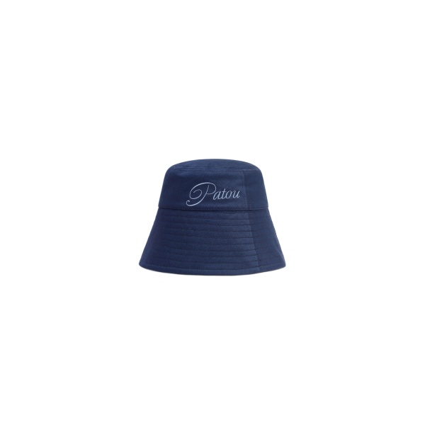 Patou Embroidered Patou logo bucket hat in Navy Black cotton