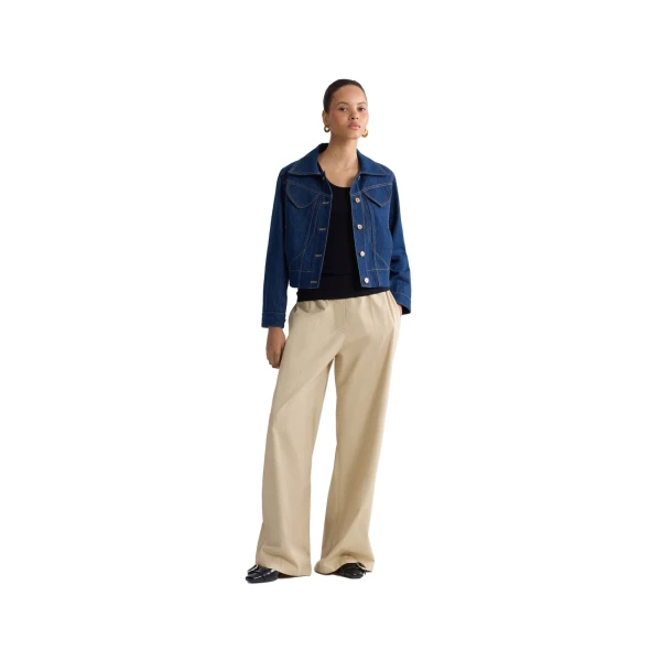 Embroidered logo denim jacket in Rodeo Blue - Image 2