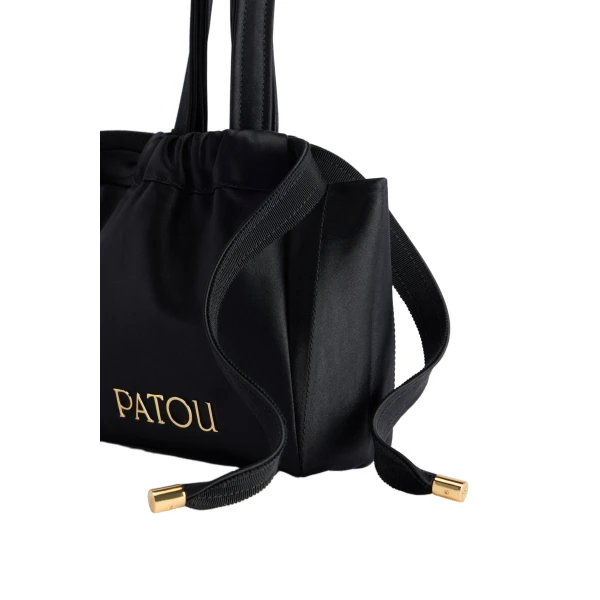 Evening pouch in Black recycled satin - Image 2