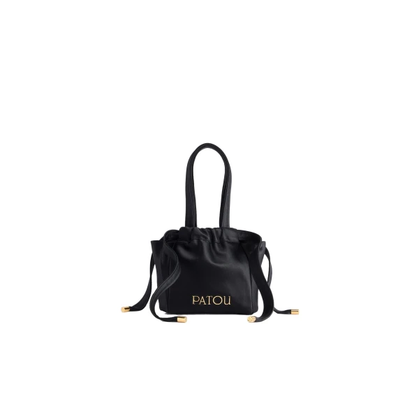 Evening pouch in Black recycled satin