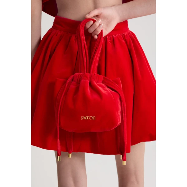 Evening pouch in Red cotton velvet - Image 3