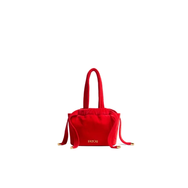 Evening pouch in Red cotton velvet