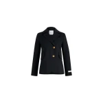 Patou Fitted belted jacket in Black sustainable technical wool twill