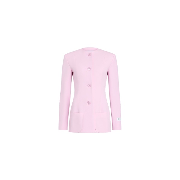 Patou Fitted collarless wool blend jacket