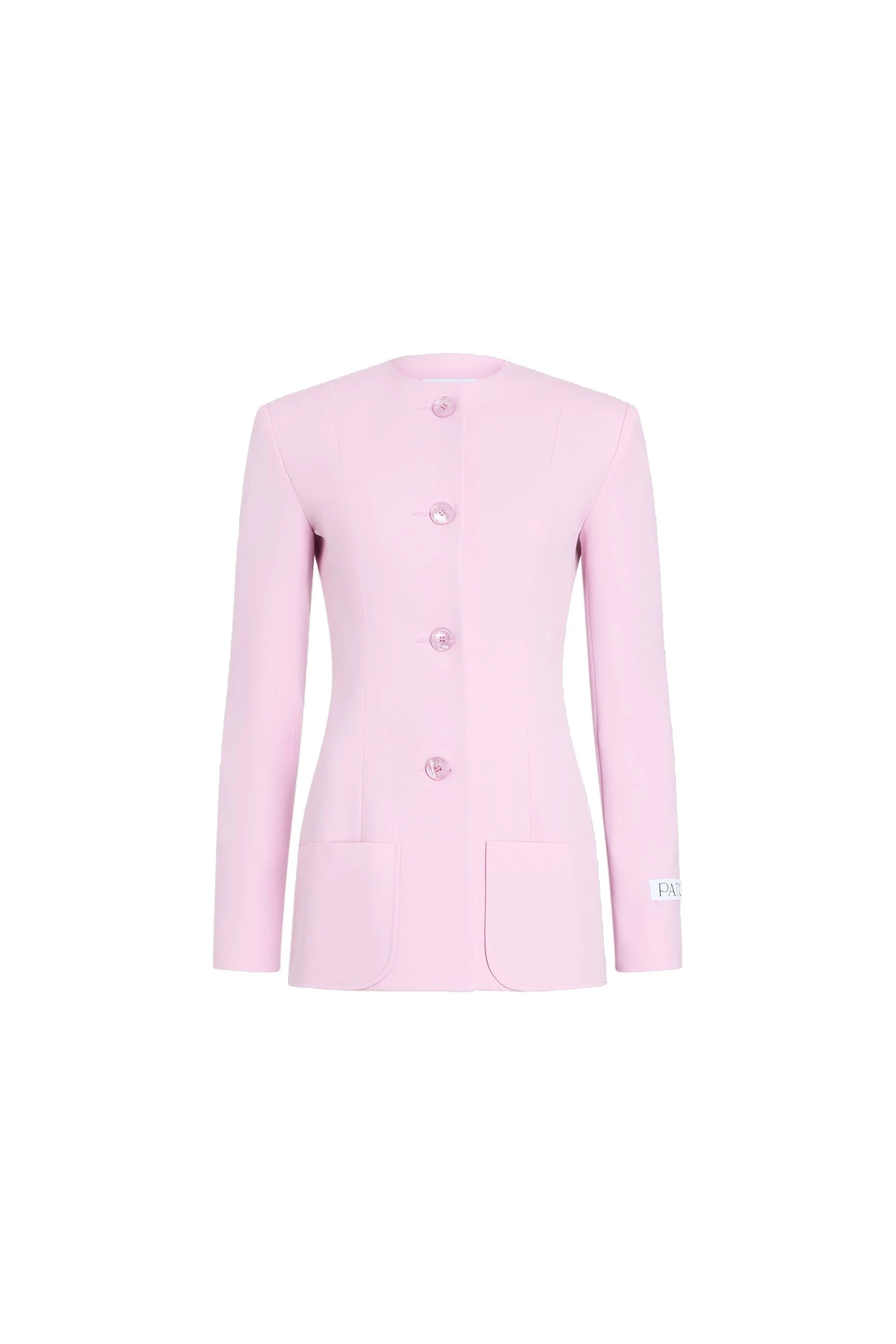 Patou Fitted collarless wool blend jacket Patou Fitted collarless wool blend jacket