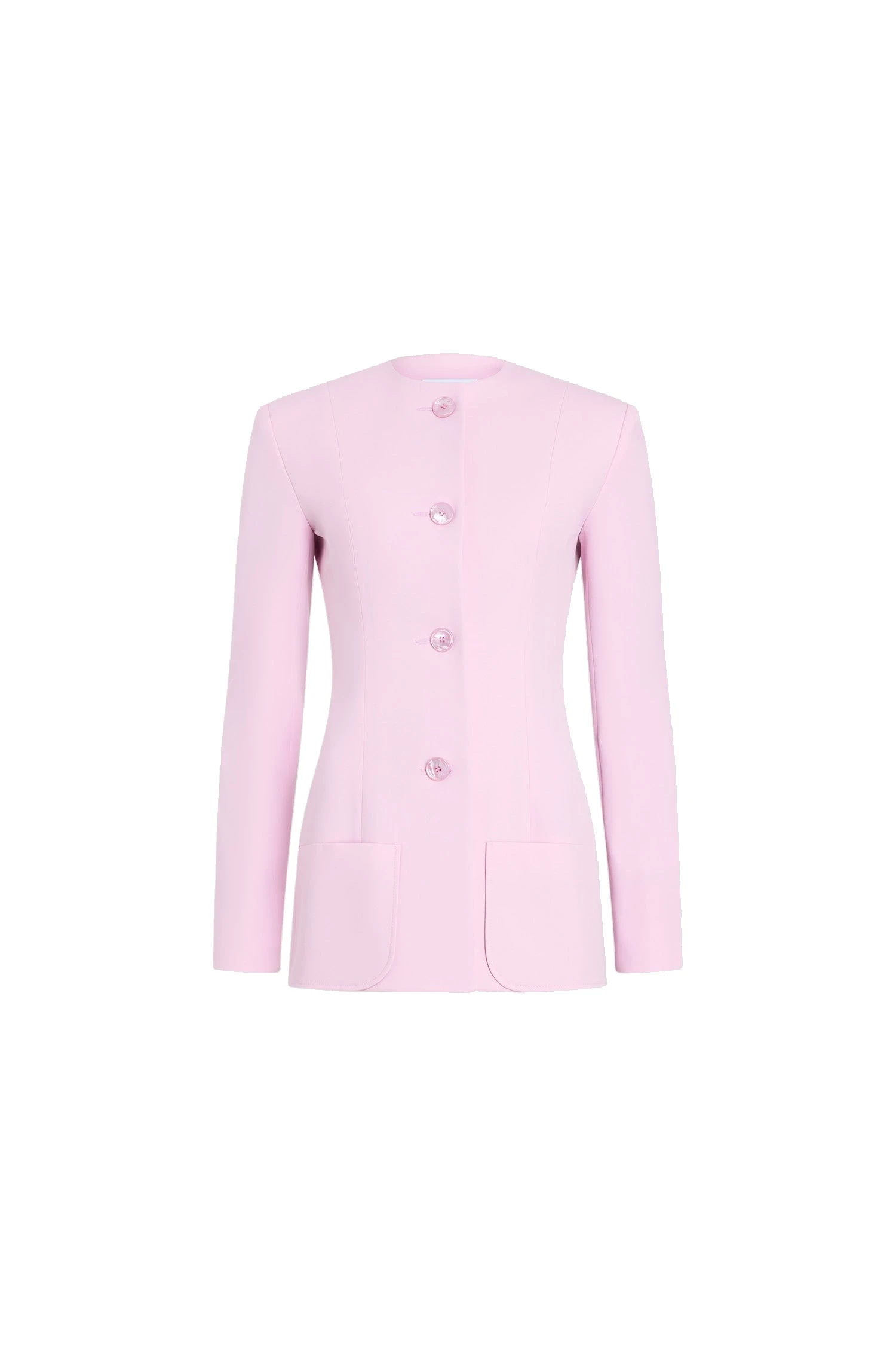 Patou Fitted collarless wool blend jacket Patou Fitted collarless wool blend jacket