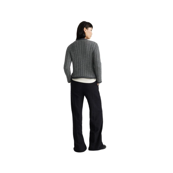 Fitted jacket in Graphite alpaca and organic wool - Image 3