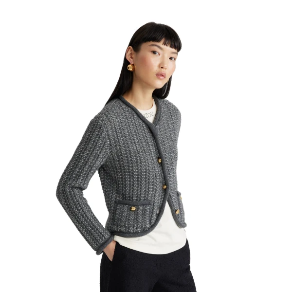 Fitted jacket in Graphite alpaca and organic wool - Image 5
