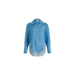 Patou Fitted shirt in Small Provence Blue printed sustainable viscose blend