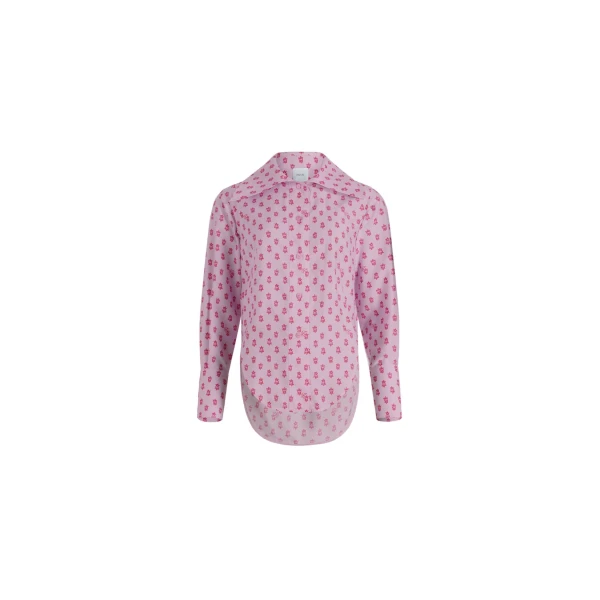 Fitted shirt in Small Provence Pink printed sustainable viscose blend
