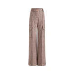 Patou Flared cargo trousers in Prince of Wales sustainable wool flannel
