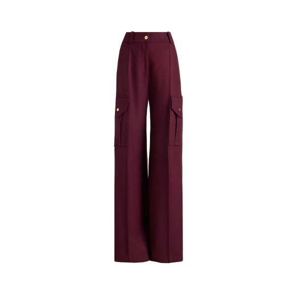 Patou Flared cargo trousers in Syrah recycled wool blend flannel