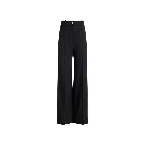 Patou Flared tailored trousers in Black sustainable technical wool