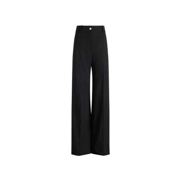 Patou Flared tailored trousers in Black sustainable technical wool