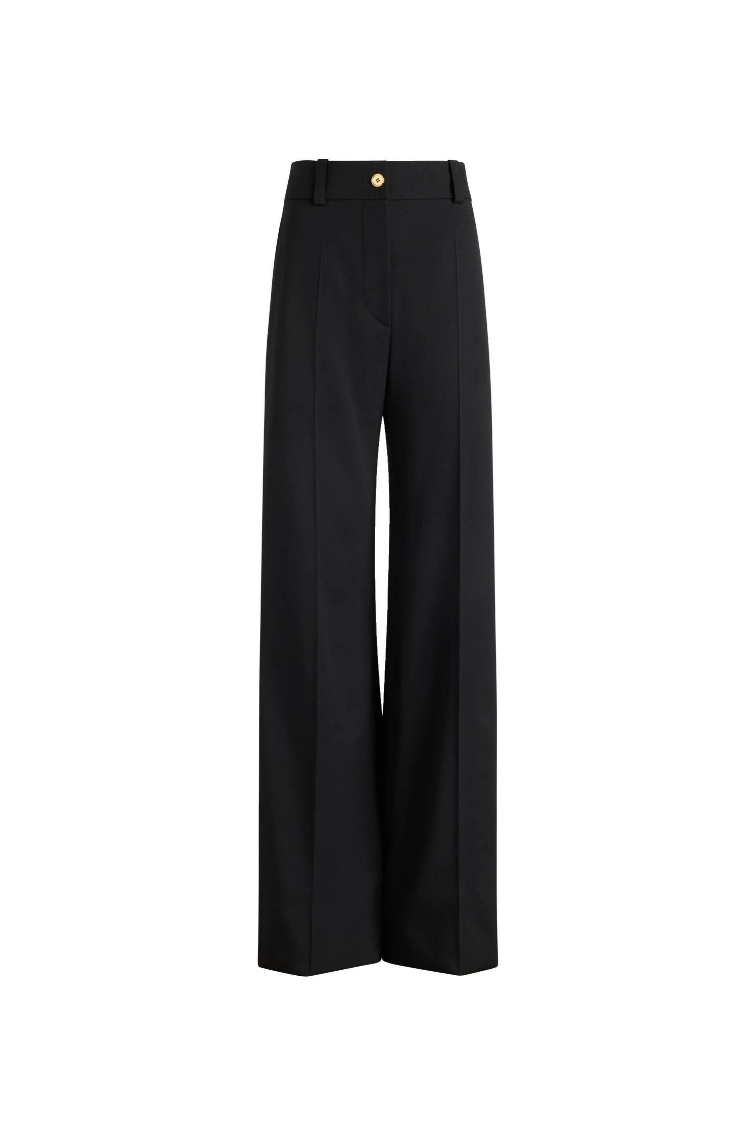 Patou Flared tailored trousers in Black sustainable technical wool | Pants | Coveti Patou Flared tailored trousers in Black sustainable technical wool