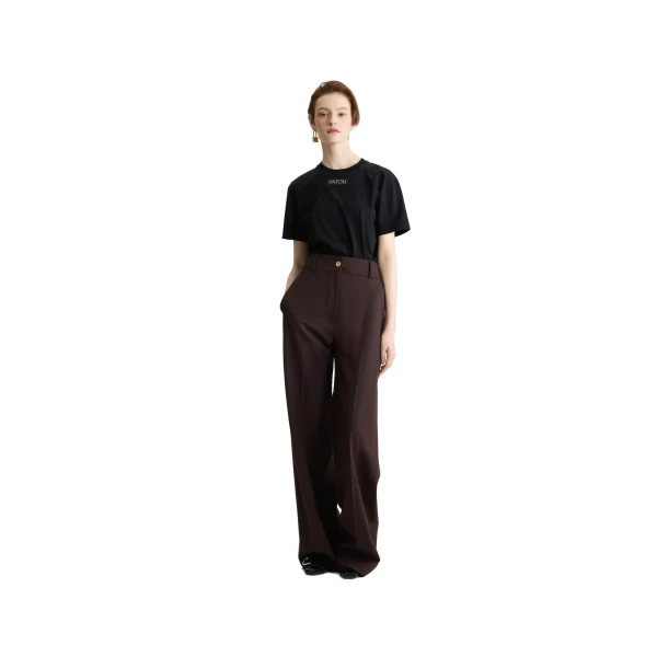 Flared tailored trousers in Smoked Ebony sustainable technical wool - Image 2