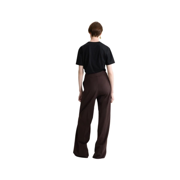 Flared tailored trousers in Smoked Ebony sustainable technical wool - Image 3