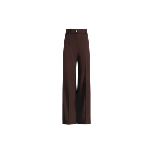 Patou Flared tailored trousers in Smoked Ebony sustainable technical wool