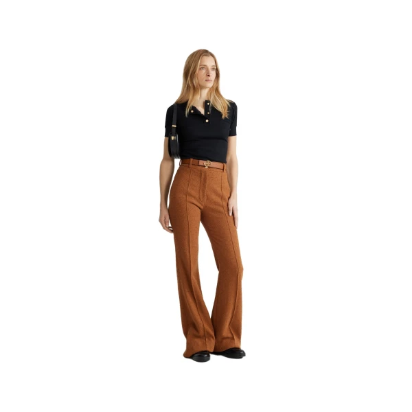 Flared trousers in Autumn Leaf sustainable wool and organic cotton tweed - Image 2