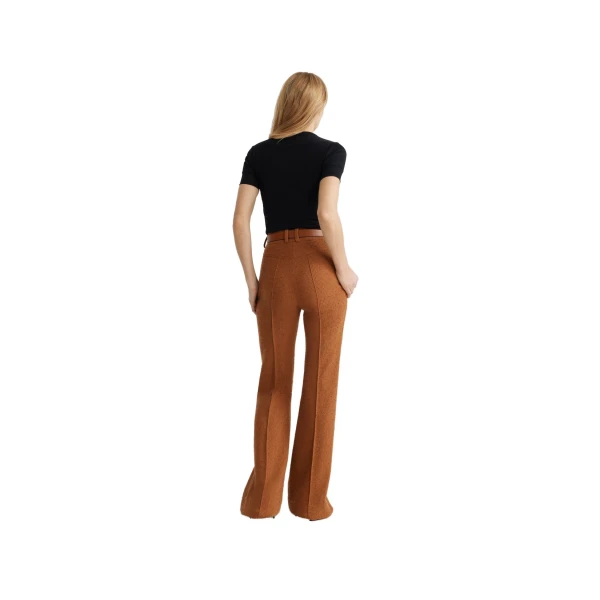 Flared trousers in Autumn Leaf sustainable wool and organic cotton tweed - Image 3