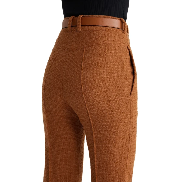 Flared trousers in Autumn Leaf sustainable wool and organic cotton tweed - Image 4
