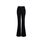 Patou Flared trousers in Black sustainable wool and organic cotton tweed