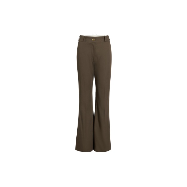 Patou Flared trousers in Java Brown organic cotton gabardine