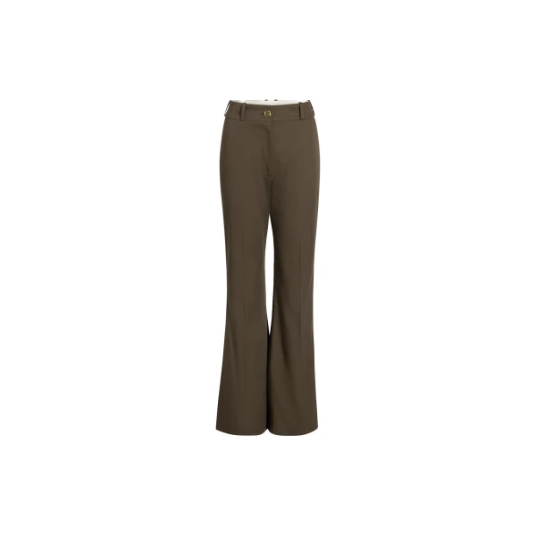 Patou Flared trousers in Java Brown organic cotton gabardine