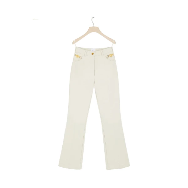 Flared trousers in Natural regenerated cotton denim