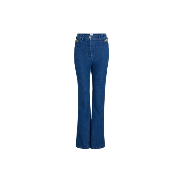 Patou Flared trousers in Stonewash organic cotton denim