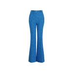 Patou Flared trousers in Victoria Blue sustainable wool and organic cotton tweed