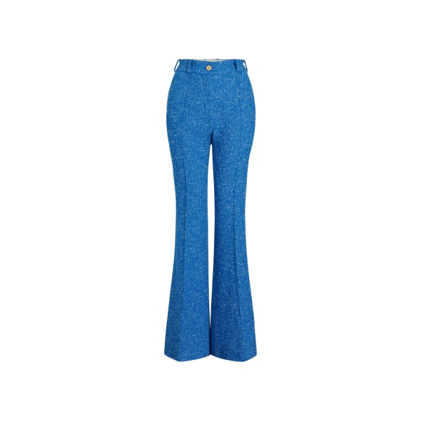 Patou Flared trousers in Victoria Blue sustainable wool and organic cotton tweed