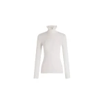 Patou Frilled high-neck sweater in White merino wool