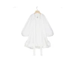 Patou Grosgrain ruffle hem dress in White organic cotton