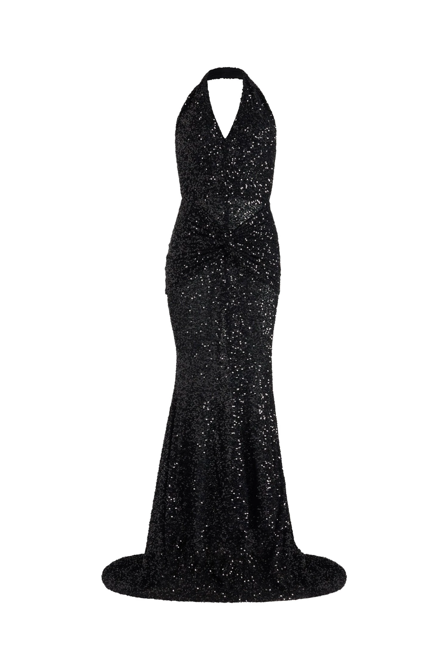Patou Halterneck maxi dress in Black sequin | Dresses | Coveti Patou Halterneck maxi dress in Black sequin